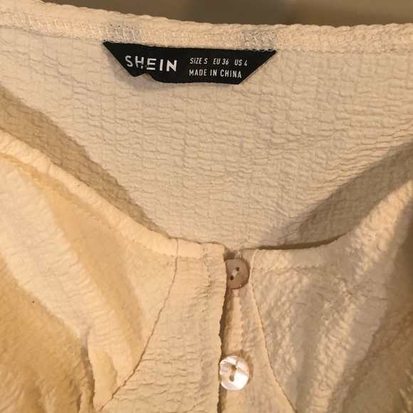 Shein cream cropped long sleeve top - Picture 2 of 3